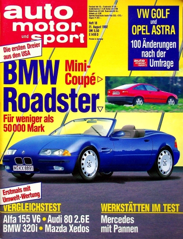 Deckblatt Auto Motor und Sport (18/1992)